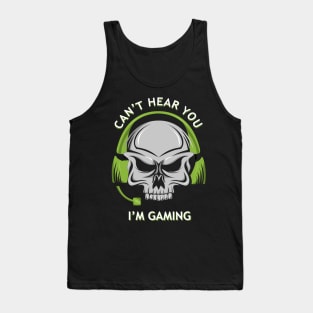 skull gamer, skull player, skull, skeleton, crossbone, Tank Top